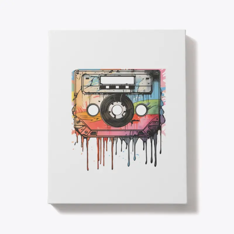 Retro Cassette Color Splash Tee