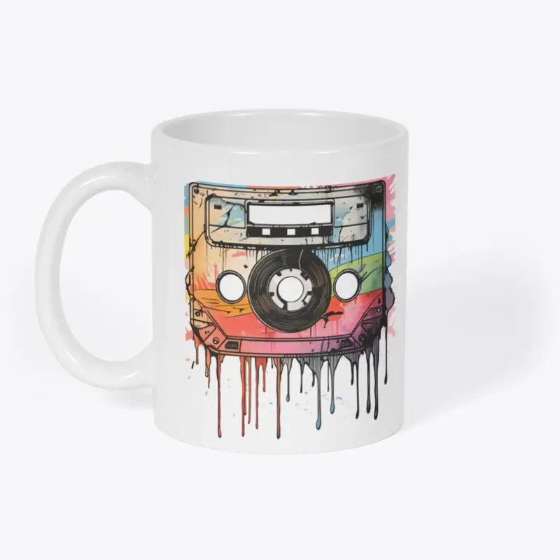 Retro Cassette Color Splash Tee