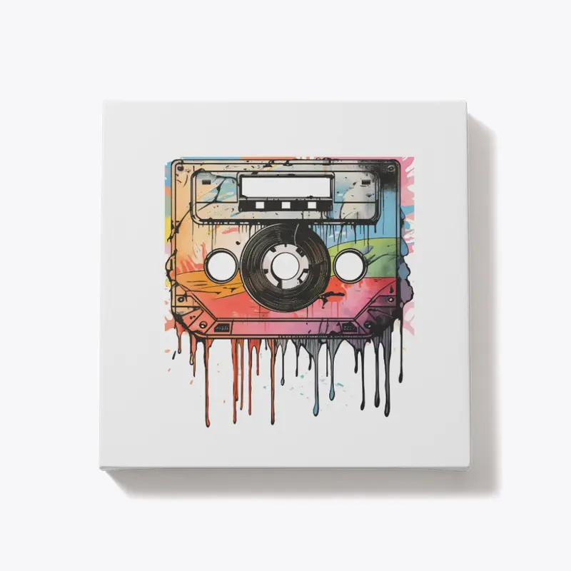 Retro Cassette Color Splash Tee