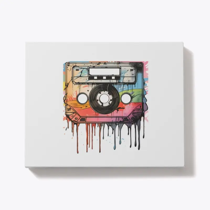 Retro Cassette Color Splash Tee